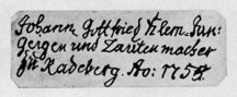 Signatur der Theorbenzister Inv.-Nr. 632