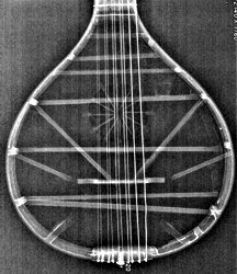 English Guitar; John Preston, London, um 1790; Musikinstrumenten-Museum der Universität Leipzig, Inv.-Nr. 5005; Decken- und Bodenbeleistung