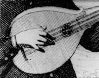 Johann Christoph Weigel: Musicalisches Theatrum, Nürnberg, etwa 1715/1725: "Guitar-Spieler" (Ausschnitt)