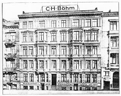 Gschäftshaus der Firma C. H. Böhm, Hamburg, Steintorweg 2 (um 1925)
