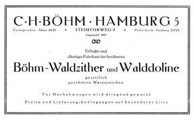 Angebotskatalog der Firma C. H. Böhm, Hamburg 1926, Titelseite