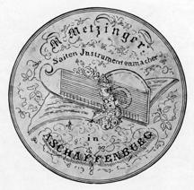 Schlagzither, M. Metzinger, Aschaffenburg, um 1850; Reproduktion nach Kinsky 1912