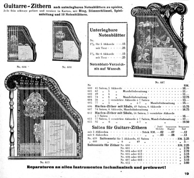 Sales catalogue of the company Edmund Paulus, Markneukirchen um 1930, p. 19