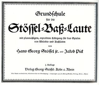 Titelblatt der Grundschule für Stössel-Baßlaute, Köln 1929