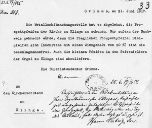 Brief Superindendentur 1917